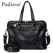 Padieoe известный бренд, мужской портфель из натуральной кожи, деловой кожаный мужской портфель, мужская повседневная сумка через плечо, сумки-тоут