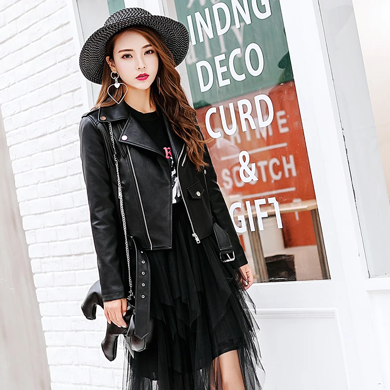 Gamme Haut Taille Automne Black Gland Cuir Personnalisation Femmes Grande En Pu Vestes Manteau Nouvelle Unique De Veste Moto Marques 2019 7a8wqv7