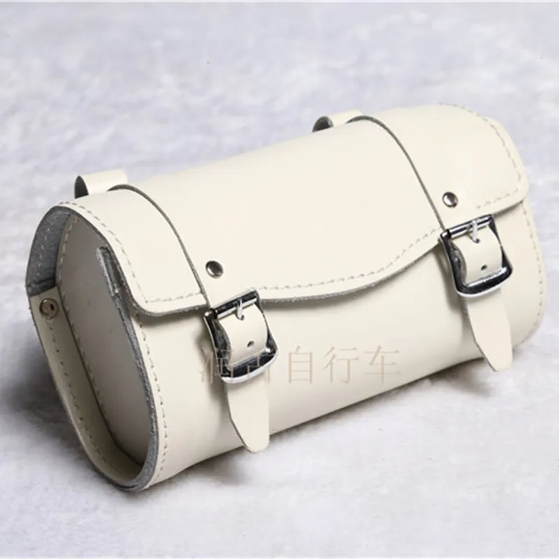 E0990 100 head layer cowhide Fixed gear bike font b Saddle b font font b bag