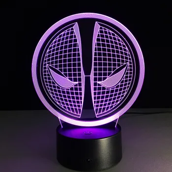 

7 color Death mask 3d visual lights LED night light decorative lights 084