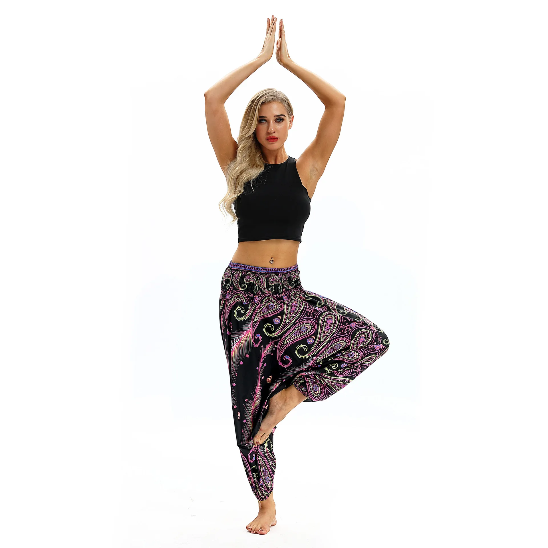 Print women casual fitness Yoga leggings lounge nepal pant Bloomers Indian Thailand wide leg loose pants beach wear Harem Pants