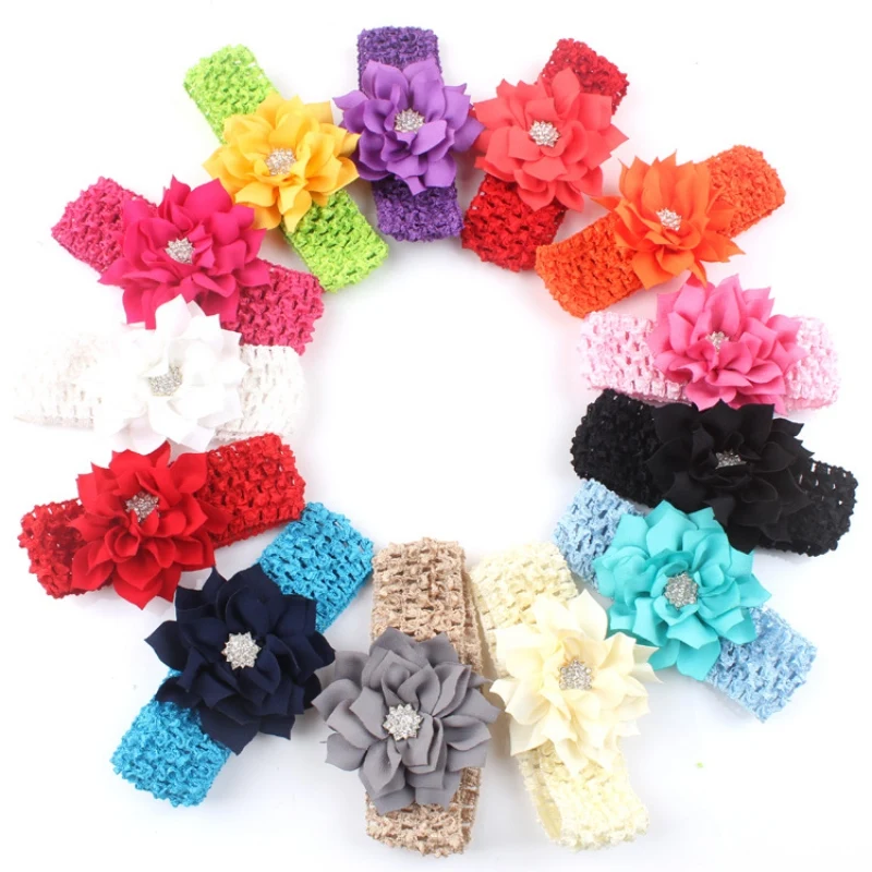 

Newborn Baby Girls Infant Colorful Flower Decor Headband Party Wedding Hair Band Headwear