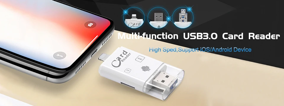 3 в 1 SD TF кард-ридер Lightning Micro USB 2,0 3,0 совместимый адаптер портативный кард-ридер для iPhone samsung huawei