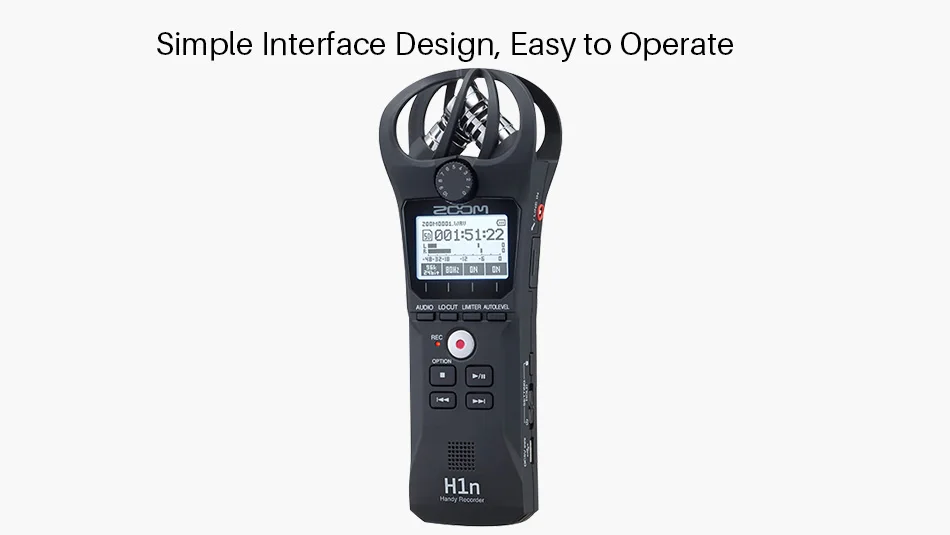 Original Zoom H1N Handy Digital Voice Recorder Portable Audio Stereo Microphone Interview Mic with Kingston16GB SD Card Lable