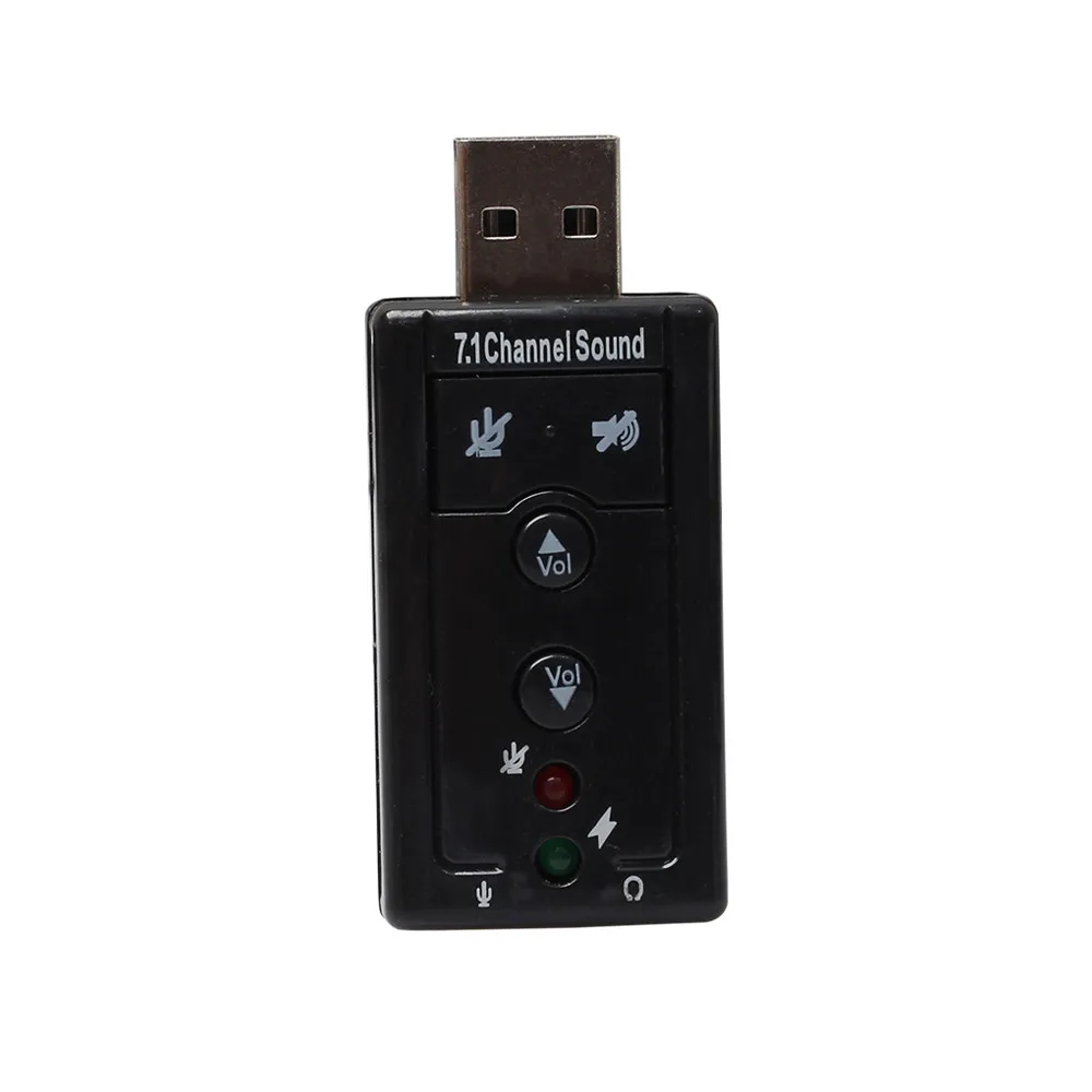 Mokingtop Mini USB 2,0 3D Virtual 12 Мбит/с Внешний 7,1 канал аудио устройство Звуковая карта адаптер для ПК компьютер черный