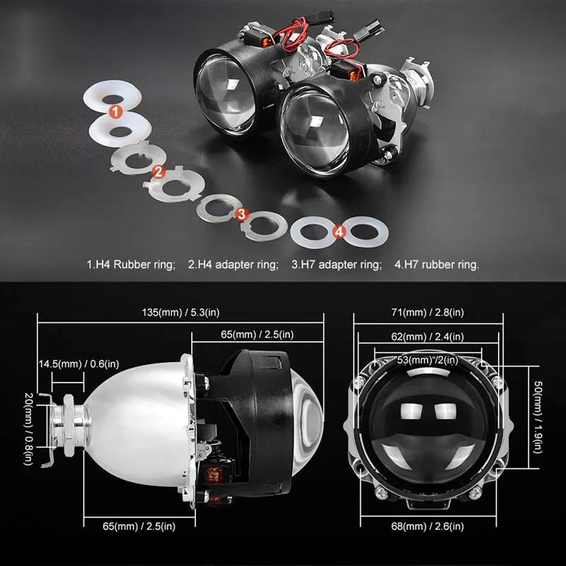 Автомобильные фары модифицированный Стиль Мини HID H1 2,5 дюймов Биксеноновые линзы проектора фары линзы подходят H4 H7 авто, использование H1 лампы LHD RHD