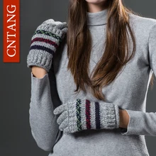 CNTANG, женские вязаные шерстяные перчатки, 2 комплекта, женские, Осенние, зимние, теплые, без пальцев, варежки, перчатки, модные, женские, без пальцев, перчатки