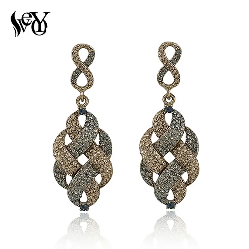VEYO Full of Rhinestone Alloy Vintage Drop Earrings For Woman High Quality
