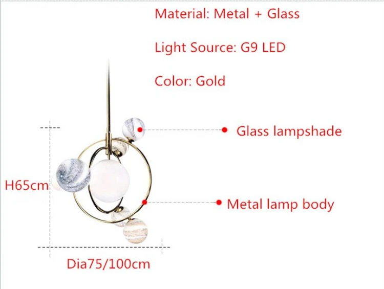 Стиль, светодиодная Люстра для зала, гостиной, космос, планета, стеклянный шар, подвесной светильник для ресторана, художественный дизайн, подвесной светильник для спальни, домашний декор