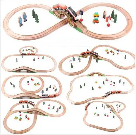 Набор деревянных треков 7 в одном 100 х110 см|set tracks|train trainsets size |