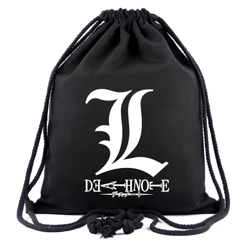 Death Note Anime Men's Drawstring Bag Sports Backpack with String High Quality Travel Rucksack | Багаж и сумки