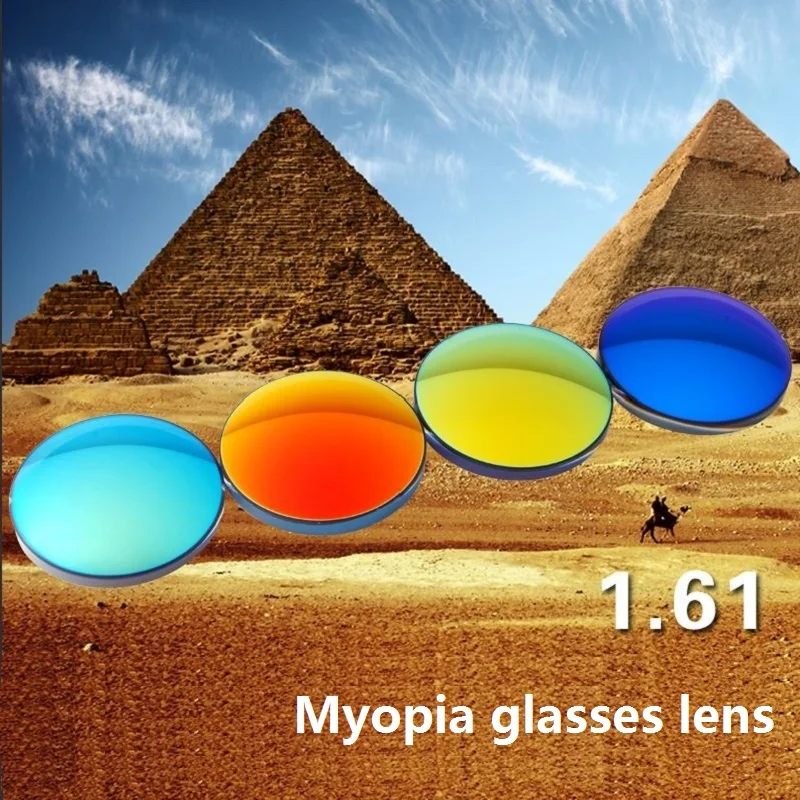1,61 сферические поляризационные красочные очки близорукости линзы рецептурная оптика настроить бренд близорукость солнцезащитные очки смола линзы