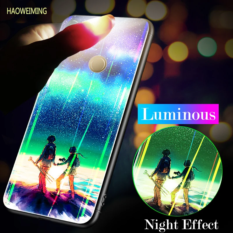 

Luminous Aurora Tempered Glass Case for Huawei Mate 20 Lite Coque for Mate 10 Lite Capa for Mate 10 Pro Cover for Mate 20 Pro