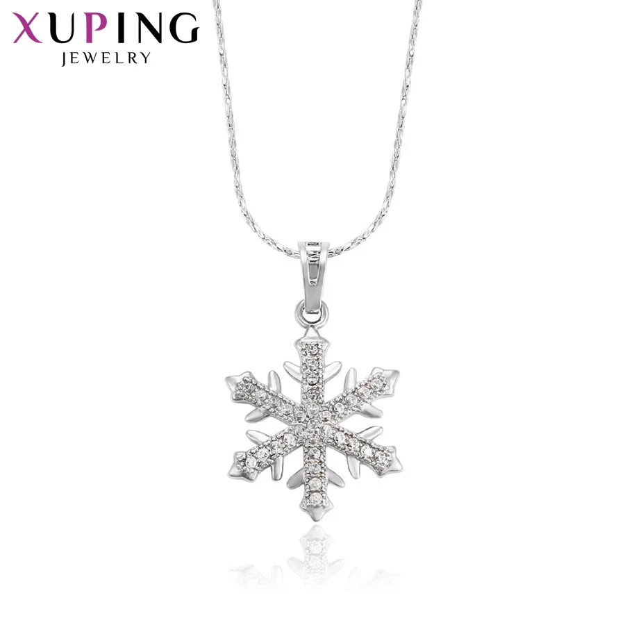 

11.11 Deals Xuping Fashion Elegant Snowflake Pattern Pendant Rhodium Color Plated Jewelry for Women Mother's Day Gift M37-30111