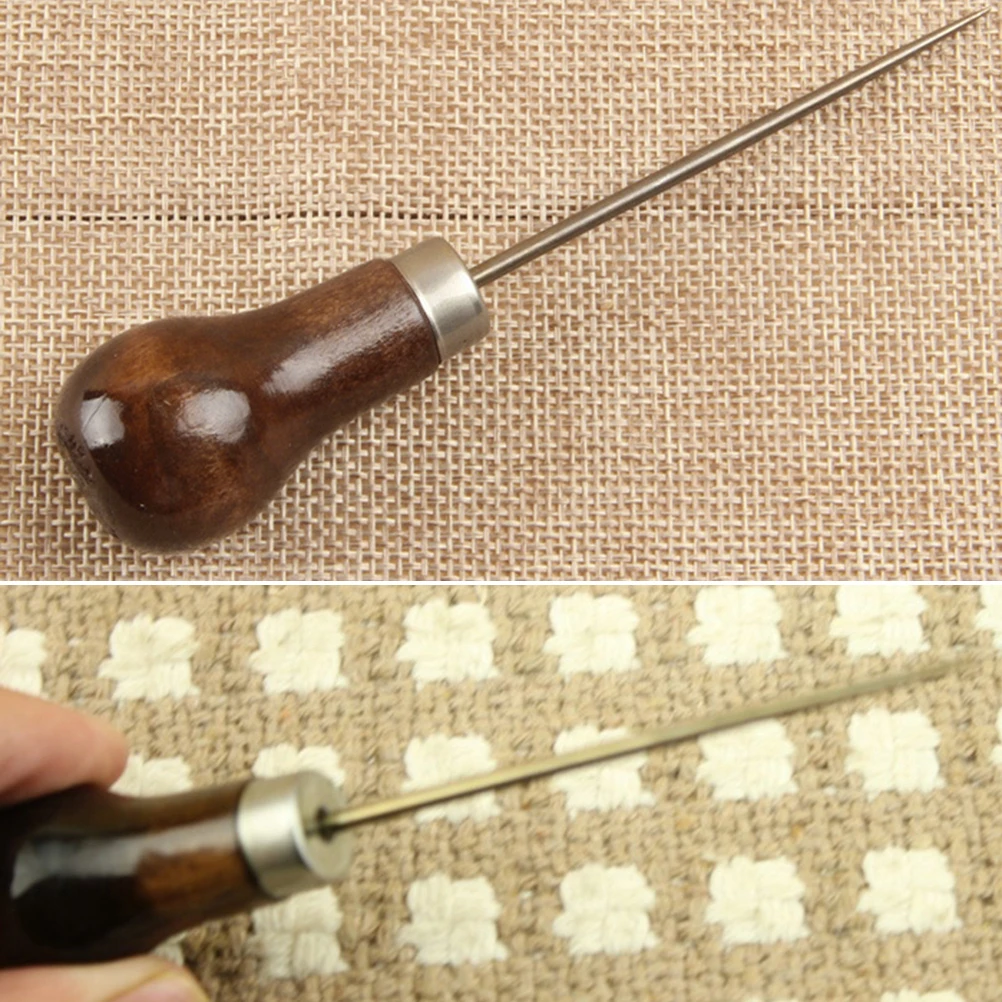 Новые профессиональные инструменты для шитья кожи с деревянной ручкой