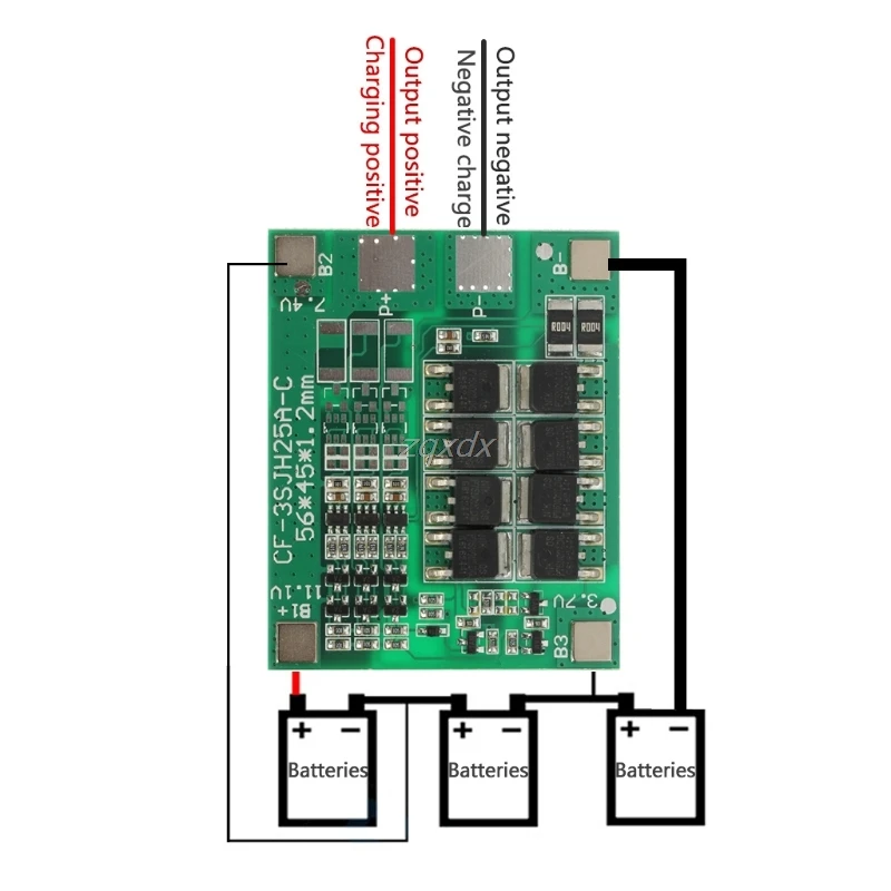 30A 3 S полимерная литиевая батарея зарядное устройство защиты доска 3 серийный 12 В 3 шт. 18650 3,7 литий-ионная зарядка защиты модуль 45*56*3,5 мм
