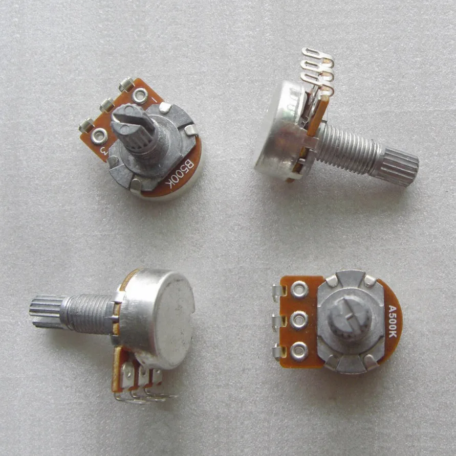 

Sell Free Shipping Guitar parts 6pcs/pack 18mm long handle A500K/B500K 16 Mini size guitar pots