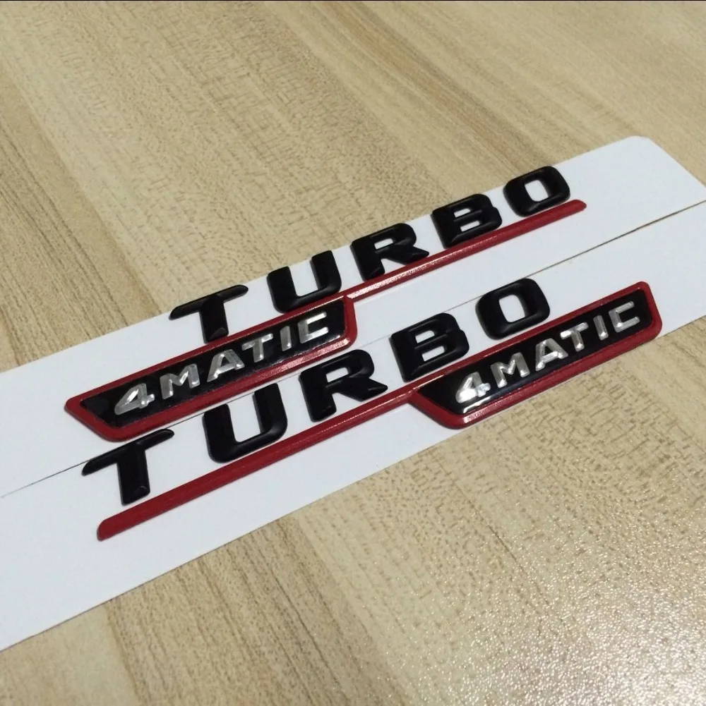 Матовый черный значок с надписью TURBO 4MATIC из АБС пластика для заднего багажника