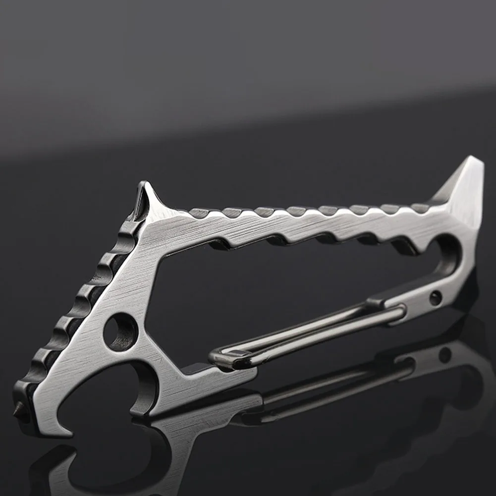 

Stainless Steel Emergency Break Window Screwdriver EDC Pocket Tool Bottle Opener Head Spanner Buckle Outdoor Quickdraw Keychain