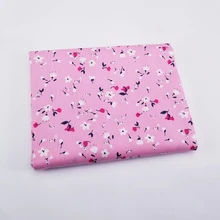 Розовая хлопковая саржевая ткань с цветочным принтом, хлопковая ткань с принтом, Лоскутная Ткань для домашнего текстиля, постельные принадлежности, одеяло