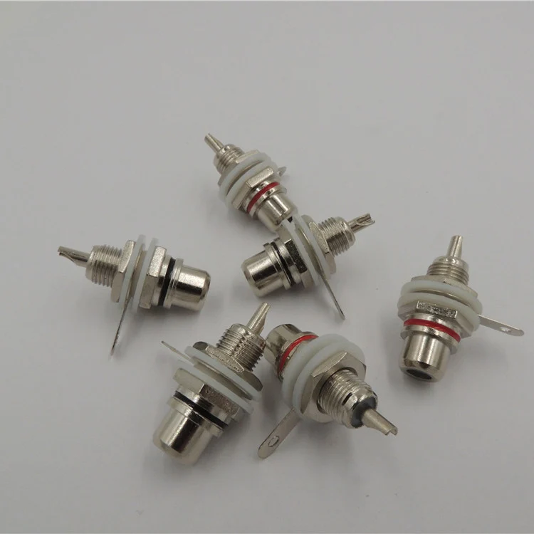 

Silver Plated RCA Female Jack Socket Panel Mount Chassis Audio Terminal Connectors for Phono HiFi DIY