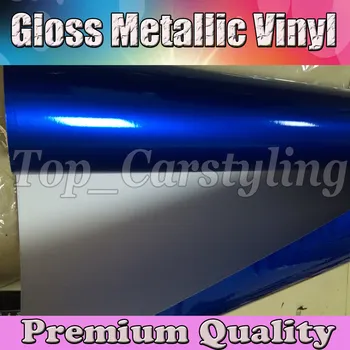 

BLUE CANDY Glossy Metallic Car Wrap Styling With Air Free full car Cover Film PROTWRAPS size 1.52x20m/Roll