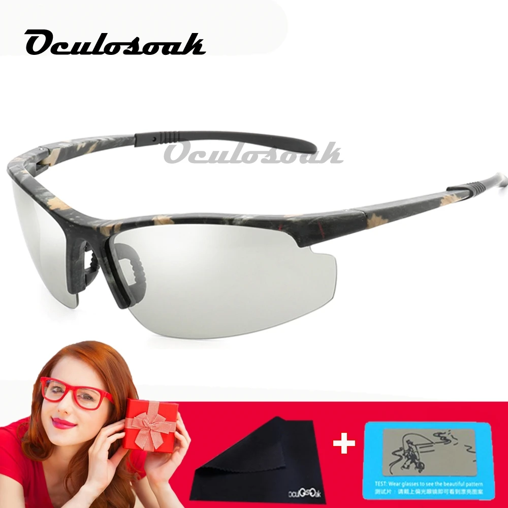 

Men Photochromic Sunglasses New HD Polarized Sunglasses Women UV400 Rimless Anti-glare Sun Glasses Gafes de sol B1041