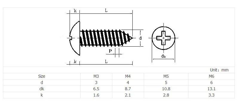 50Pcs M3 M4 Wood Truss Screw with Black Oxide and Wax Self-tapping Screws