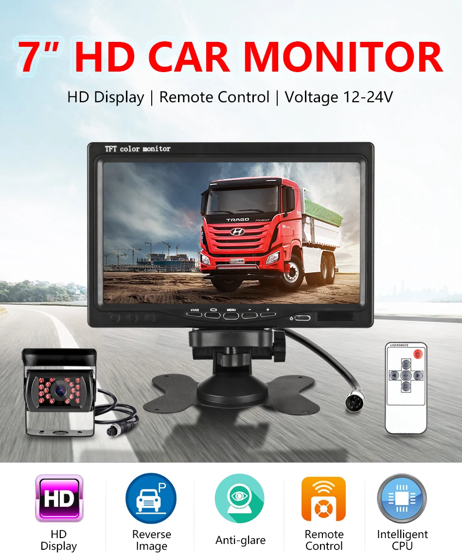 " TFT lcd Автомобильный монитор HD дисплей авиационная головка камера обратная помощь камера система парковки 18IR светодиодный камера ночного видения