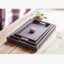 Новое поступление, тарелка с фруктами, японский стиль, квадратная мода, Большая Твердая деревянная тарелка