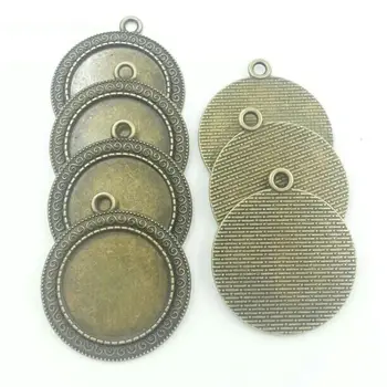 

Fits 25mm Dia Round Cameo Cabochon Base Setting Charms Bronze Tone Lace Jewelry Making Components 10pcs T630