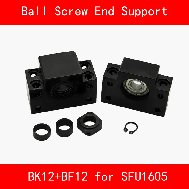

BK12+BF12 Set : 1 pcs BK12 and 1 pcs BF12 for SFU1605 Ball Screw End Support CNC parts 3d print BK/BF12