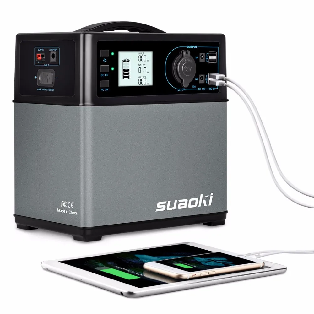 Suaoki 400Wh аварийный внешний аккумулятор AC& DC сигарета USB пусковое устройство источник питания для электронных устройств портативная аккумуляторная станция