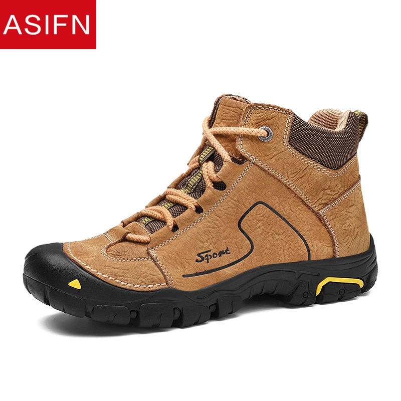 

ASIFN Men Suede Leather Boots Fashion Winter Handmade Autumn Winter Shoes ManKeeping Warm Work Hiking Winter Snow Boots Male