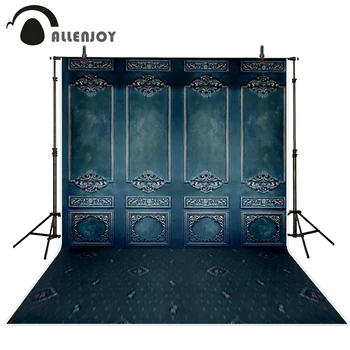 

Allenjoy background for photo dark blue vintage brick wall European backdrop printed professional photo studio photobooth