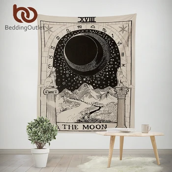 

BeddingOutlet Tarot Tapestry the Sun Moon Stars Wall Hanging Witchcraft Hippie Wall Carpet Divination Tarot Psychedelic Tapiz
