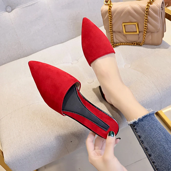 

Pointed Flat Flat Shoes Female 2019 Summer Korean Version of The New Fashion Baotou Sandals Women Retro Low Heel Slippers Wear