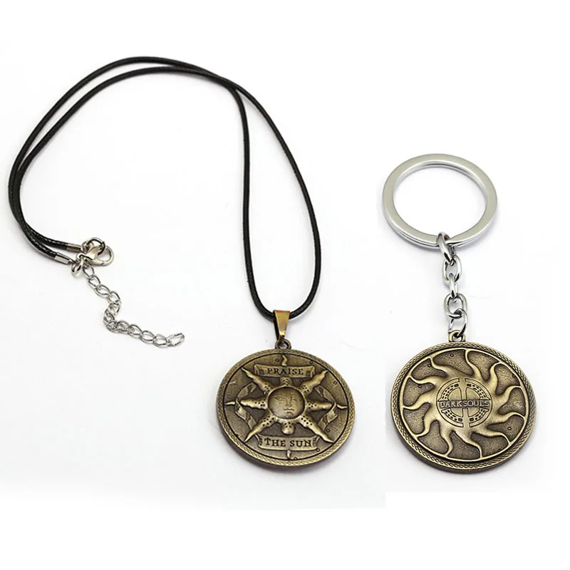 

New Dark Souls Keychain Praise The Sun Metal Shield Key Ring Holder Rape Chain Pendant For Women Men Jewelry Chaveiro Porte Clef