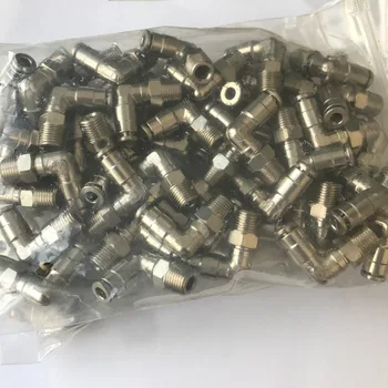 

Elbow 3/8-N02 tube size 3/8-1/4 NPT thread metal push in fitting ,brass fitting ,pneumatic metal fitting