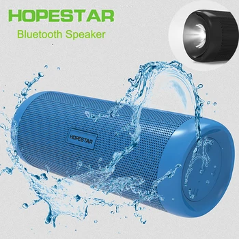 

HOPESTAR P4 Bluetooth Speaker Wireless Subwoofer Bike Waterproof speake Support TF AUX FM with Power bank three level flashlight