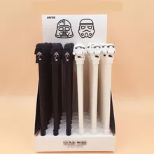 36 шт./упак. 0,5 мм черные чернила Творческий мультфильм Аниме Черный Белый воин гелевая ручка/студенческий приз акция подарок унисекс чернильное перо