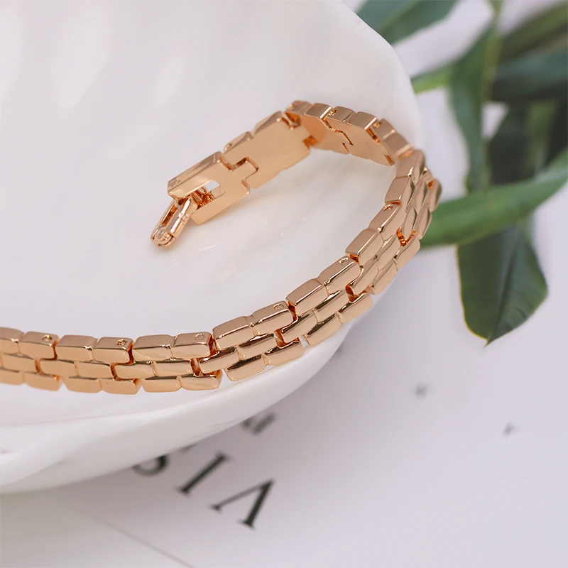 MxGxFam ( 19 cm x 6 mm ) Gold Color Watch Bracelet For Men Fashion Jewelry New Good Quality