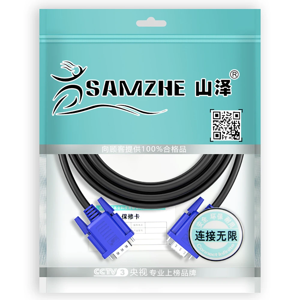 SAMZHE 1080P VGA кабель папа-папа 3+ 6 Pin VGA D-SUB для HDTV мультимедийный дисплей 1,5 м 3 м 5 м 10 м 15 м 20 м 30 м