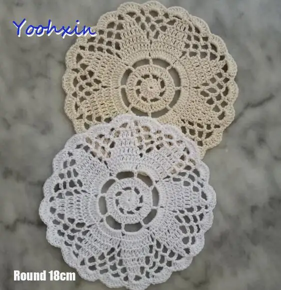 HOT round lace cotton table place mat crochet coffee placemat pad Christmas drink glass coaster cup mug tea dining doily kitchen