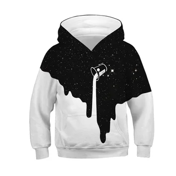 

Raisevern Boy/Girl Lovely 3D Sweatshirts Children Spilled Milk Space Galaxy Printed Hooded Hoodies Kids Casual Pullovers Tops