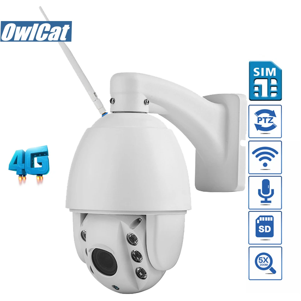 

Hi3516C+Sony323 HD 1080P 960P GSM 4G SIM Card Dome PTZ IP Camera Outdoor 5X Optical Zoom Audio SD Card Slot IR CCTV Wifi Camara