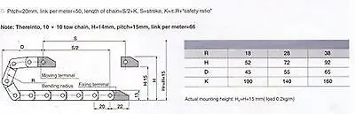 1 м(3.28ft) пластиковая кабельная цепная проволока Перевозчик 10*10 мм Redius 18/28 мм с Конец подходит CE