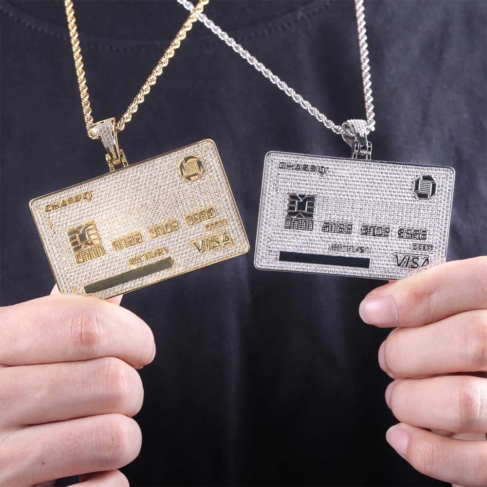 Credit Visa Card Pendant Necklace 