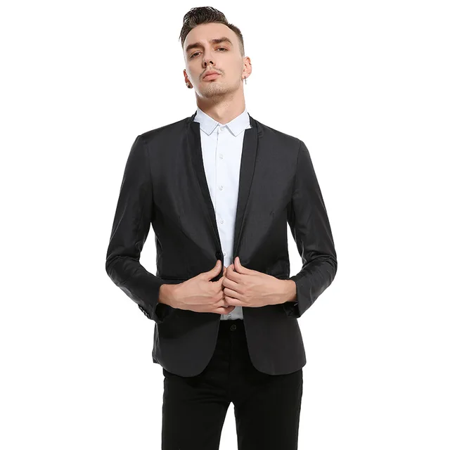 Envmenst Baru Kedatangan Henry Kerah Jaket Semi Jas Pria Blazer Busana Ramping Laki Laki Sesuai Kasual Blazer Warna Solid Blazers Aliexpress