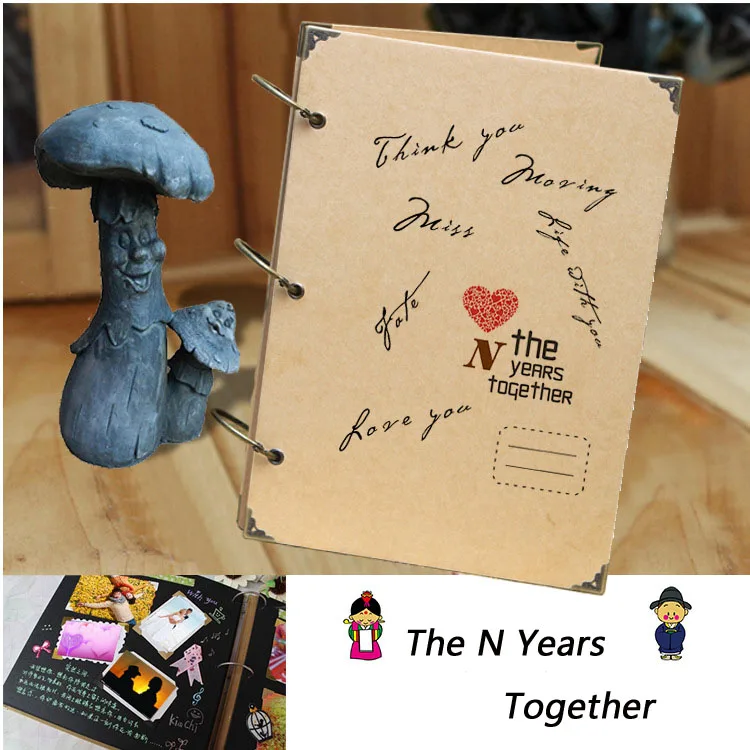Retro Photo Album Love Creative Gift Loose-leaf Weeding Scrapbooking Travel Baby DIY Scrapbook Craft Handmade 10 Inch 5 Styles photo album
